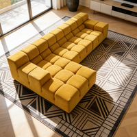 Canapé modulaire sectionnel en tissu rembourré de style nordique minimaliste, grand fauteuil confortable pour appartement