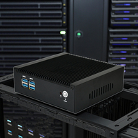 Intel N97/N100 2 LAN 4 USB 3.2 untuk VGA Dual Display Industrial Mini PC untuk Pemantauan Lini Produksi Stok Desktop
