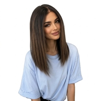 Perruque Bob en Cheveux Humains Vierges Sans Colle, Dentelle Transparente HD 13x6 Pré-Pluckée, Raie au Milieu, Pour Femmes Noires, Usage Quotidien, Vente en Gros