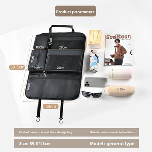 Organizer da Auto Stile Business, Borsa Appendibile per Sedile Posteriore, Portaoggetti in Tessuto Oxford per Auto - Product Image 5