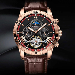 POEDAGAR 1410 Tourbillon automatico meccanico <span class=keywords><strong>orologio</strong></span> da polso da <span class=keywords><strong>uomo</strong></span> impermeabile in <span class=keywords><strong>pelle</strong></span> luminosa <span class=keywords><strong>orologio</strong></span> di lusso <span class=keywords><strong>orologio</strong></span> da <span class=keywords><strong>uomo</strong></span> - Product Image 1