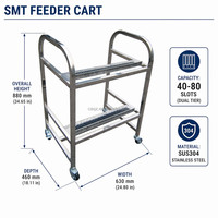 Chariot d'alimentation SMT en acier inoxydable pour Yamaha YV100/X/XG & YG200 |   Stockage mobile robuste |   Chariot de production électronique
