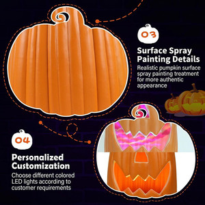 Lanterne citrouille LED à piles pour Halloween, lumière LED chaude, décoration de fête d'Halloween, <span class=keywords><strong>Jack</strong></span> <span class=keywords><strong>O</strong></span>'<span class=keywords><strong>Lantern</strong></span>, ornements en plastique orange - Product Image 5