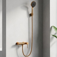 Ensemble de douche mural en acier inoxydable 304, design luxe léger, pour petites salles de bain et projets commerciaux d'exportation, avec robinet chaud/froid