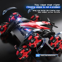 Voiture Télécommandée RC 8 Roues 2.4G à Double Télécommande Racing 4x4 Haute Vitesse Spray Drift 360 Degrés Stunt Cadeau Jouet pour Enfants