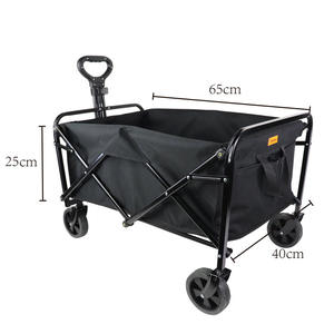 Factory Direct Sale Collapsible Foldable Waterproof Four-Wheel Trolley Cart Stainless Steel Outdoor <b>Storage</b> <b>Camping</b> Beach Wagon - Product Image 6