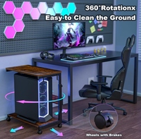 Support de tour de PC ergonomique réglable en hauteur chariot support de CPU mobile roulant avec roues support de tour d'ordinateur peu encombrant