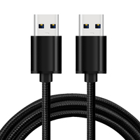 OEM ODM Tresse en nylon Câble USB 3.0A mâle vers 3.0A mâle pour boîtiers de disque dur, KVM, lecteur DVD, TV, refroidisseur d'ordinateur portable Gris