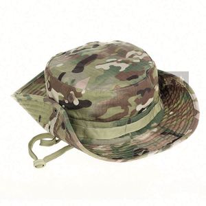 Sombrero Safari de Color Sólido, para Camping, Pesca, Senderismo, Jungla, Unisex, Camuflaje, con Cordón Ajustable, Tipo Pescador, para Viajes y Uso Diario - Product Image 1