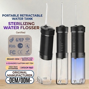 Vente en gros OEM Pulvérisateur buccal personnalisé couleur extensible avec irrigateur de gencives, stérilisateur UVC, 4 modes, IPX7, 230 ml, 1100 mAh, Type-C, longue autonomie - Product Image 1