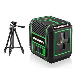 Niveau <span class=keywords><strong>laser</strong></span> automatique à 2 faisceaux croisés, auto-nivelant, 2 lignes vertes, avec trépied noir MG2 - Product Image 1