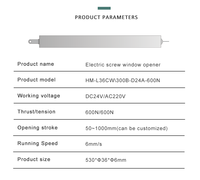 Actionneur linéaire électrique 400N 24V au prix d'usine |   Ouvre-fenêtre coulissant en aluminium imperméable pour usage industriel/résidentiel