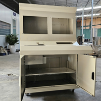 Armoire métallique pour équipement, revêtement poudré beige, boîte de commande avec portes et fentes