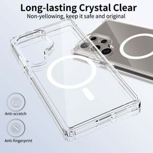 Funda Magnética para <span class=keywords><strong>Samsung</strong></span> S25 Ultra con Carga Inalámbrica, Funda Transparente para Teléfono Móvil, Cubierta Trasera para S24 S25 Ultra - Product Image 4