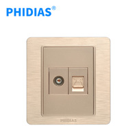 Usine de gros BS standard PC cuivre électrique 3 broches prise murale avec 4 gang 1 voie interrupteur de commande de lumière