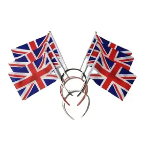 Bando rambut bendera negara pengiriman cepat bando rambut Fashion Cheering plastik dengan bendera 14*21cm