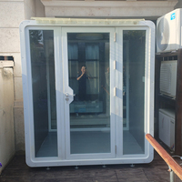 PYinC |   Cabine de réunion insonorisée d'extérieur, cabine insonorisée robuste et durable, cabine de bureau résistante au soleil et à la pluie pour les toits et les cours arrière