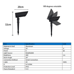 Twinklight IP65 RGB <span class=keywords><strong>LED</strong></span> <span class=keywords><strong>Spot</strong></span> Light Étanche En Aluminium Passerelle Spike Lumières pour Jardin <span class=keywords><strong>Extérieur</strong></span> Paysage Voie Éclairage D'inondation - Product Image 5