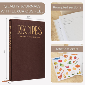 Diario Escolar, Cuaderno, Tapa Dura, Cubierta de Tela, Título con Lámina Dorada, Recetas Escribidas por The Home Chef, Libro de Regalo - Product Image 2