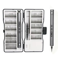 Mini tournevis électrique 97-en-1, corps en alliage d'aluminium, embouts en matériau S2, kit de tournevis de précision adapté à un usage domestique