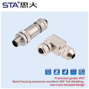 M12 Aviation Plug 2 3 4 5 6 8-poliger wasserdichter Metallst ecker Sensor mit gerader/abgewinkelter Biegung Stecker PG7 PG9 - Product Image 3