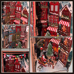 Modèle de <span class=keywords><strong>maison</strong></span> de Noël en bois 3D fait main à assembler, jouet de décoration d'angle de rue, 101-500 <span class=keywords><strong>pièces</strong></span>, à partir de 14 ans - Product Image 5