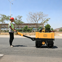 Mini-compacteur routier vibrant à double tambour, hydraulique, autoporté, pour la réparation des trottoirs et des chemins
