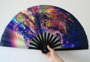 Abanicos Plegables de Bambú Ecológicos de 33 cm, Fáciles de Transportar, de Plástico, para Fiestas, Bodas, Promocionales, Pintados - Product Image 6