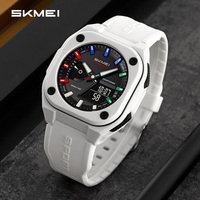 Jam Tangan Pria SKMEI 2328 Mewah Analog-Digital Kronograf Tahan Air Silikon dengan Logo yang Dapat Disesuaikan Layar LED