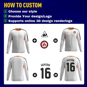 <span class=keywords><strong>Service</strong></span> complet, maillot de football personnalisé en jacquard respirant, imprimé numériquement, manches longues, uniforme d'équipe pour l'entraînement au football - Product Image 5