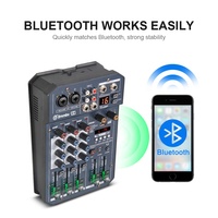 Debra X4 4-Channel Mini dijital DJ ses mikseri Fader BT4.2 16DSP yankı etkisi 48V PC kayıt bandı karıştırma Mini amplifikatör