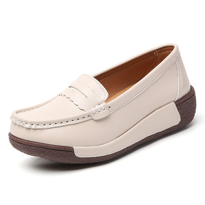 Mocassins décontractés plats <span class=keywords><strong>en</strong></span> cuir véritable pour femme 2027 – Chaussures d'automne à enfiler - Product Image 6