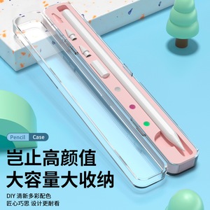 Estuche para lápices de Apple, cierre de plástico transparente con clip para escuelas, oficinas, diseño novedoso, almacenamiento de gran capacidad - Product Image 1