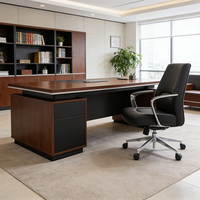 Chaise de bureau exécutive à dossier moyen en cuir, pivotante et ergonomique, mobilier de bureau, ensemble bureau et chaise pour ordinateur