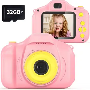 Câmera digital de vídeo para crianças, 2 polegadas, 1080p, portátil, crianças, presentes, aniversário, crianças, câmera selfie, 2 polegadas