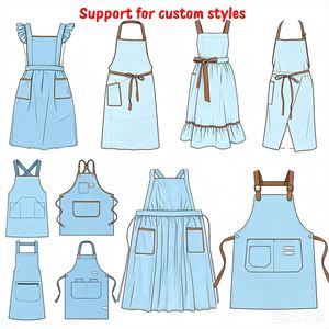 Custom Logo Canvas Sleeveless Waist Chef Waiter Unisex Worker Uniform Cooking <b>Kitchen</b> BBQ Bar Work Commercial Cafe Restaurant - Product Image 4