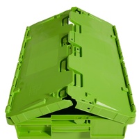 Conteneur en plastique PP TSS-TBX, épaisseur 2,5 mm, avec couvercle intégré, parois solides, écologique, empilable, emboîtable, capacité de charge 55 L, 40 kg, boîtes