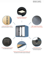 Cabine de bureau insonorisée mobile moderne |   Cabine de réunion acoustique avec structure en aluminium |   Cabine de silence pour espace de travail ouvert