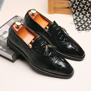 Mocassini da uomo in pelle PU con nappe, eleganti, formali, slip-on, da <span class=keywords><strong>smoking</strong></span>, casual, Penny Loafer - Product Image 1