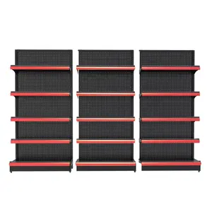 Modern style single sided perforated back panel grocery store shelving Shopping Supermarket Shelves/Rack