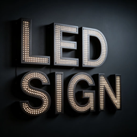 Lettres lumineuses LED à trous perforés par CNC, matrice de points, RGB, étanches, en métal, pour les centres commerciaux, les magasins de détail