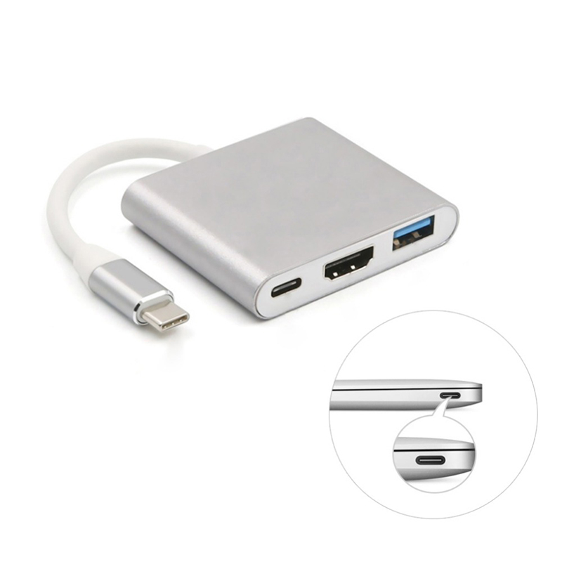 3 в 1 адаптер USB 3,0 концентратор 4 порта 1080p 4k многофункциональная компактная передача данных для ПК HD MI USB3.0 PD USB C для компьютера