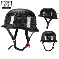 Casque de moto demi-face rétro en fibre de carbone de haute qualité, doublure intérieure confortable, casque de protection tout-terrain pour les motards adultes