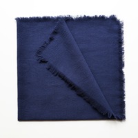 Serviette de table de luxe en coton à bords frangés 45x45cm, couleur unie, pour décoration de table de mariage, style rustique, carrée, pour restaurant, réutilisable