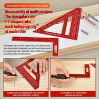 Règle d'angle de mesure multi-angles 3D de 8 pouces, précision 0-90°, avec pointe de traçage pour trous, en aluminium industriel, pour le travail du bois, OEM, DIY