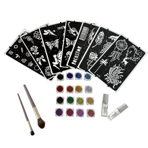 Nouvelle arrivée 16 couleurs Design de mode temporaire paillettes tatouage enfant fête Art bricolage paillettes ensemble - Product Image 1