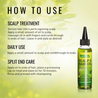 Minyak rambut organik 120ml dengan minyak Peppermint & kelapa anti-rambut rontok Formula Leave-In bahan alami