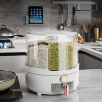 Bac de stockage de céréales de cuisine de qualité supérieure: récipient multi-grains scellé, anti-insectes, résistant à l'humidité et rotatif pour un usage domestique