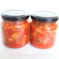 Venta caliente Kimchi coreano lata de vidrio repollo picante Kimchi en latas deliciosas verduras en conserva para uso doméstico