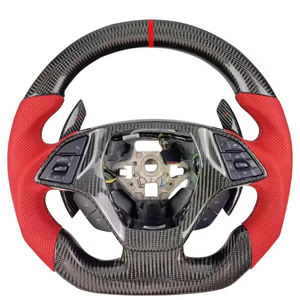Volant sport personnalisé en cuir et fibre de carbone avec palettes de changement de vitesse pour Chevrolet Camaro ZR1 <span class=keywords><strong>Corvette</strong></span> C7 - Product Image 1